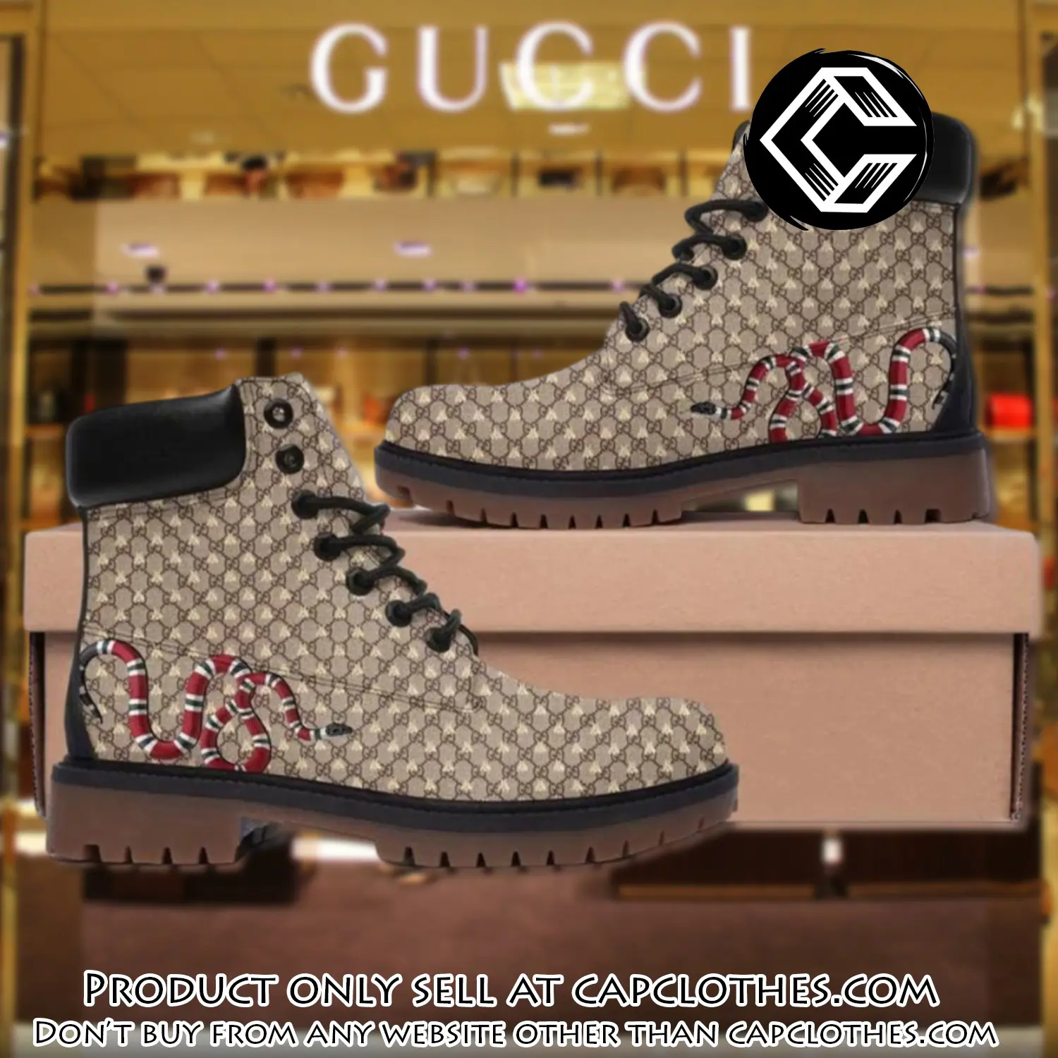 Gucci snake beige luxury brand boots gifts for men women cc4451857